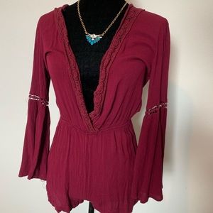 Ambiance Maroon Romper
